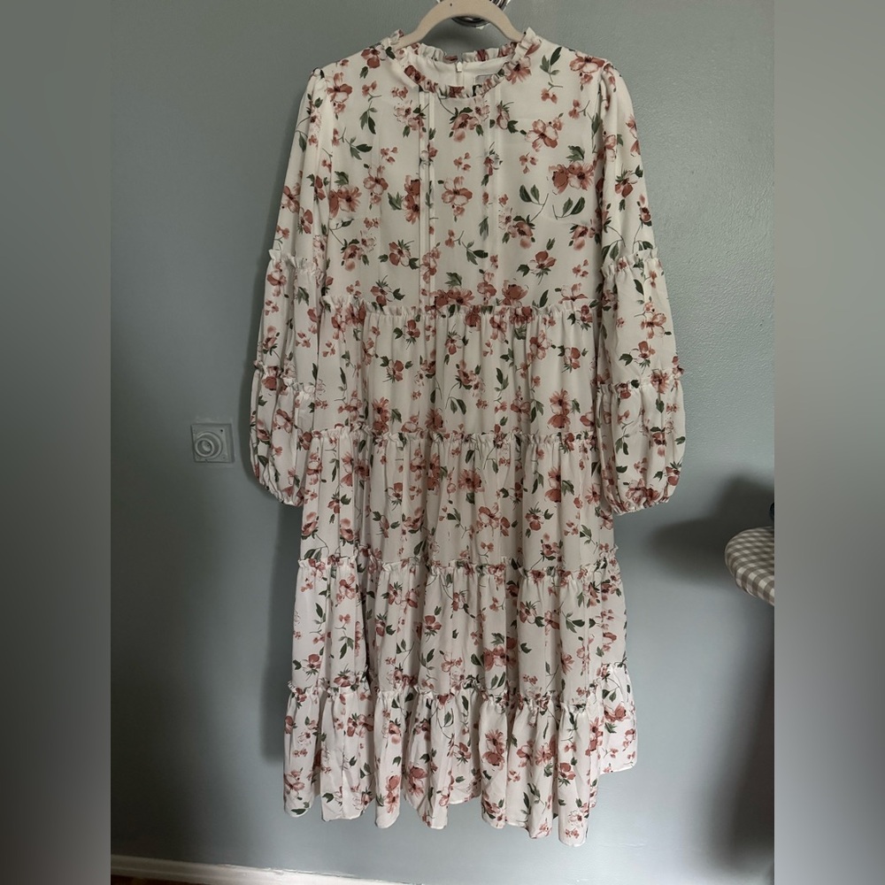 Dainty Jewells Floral Long Sleeve Midi Dress